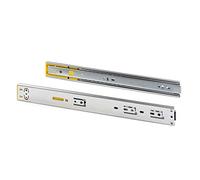 Emuca - Guías para cajones con rodamiento de bolas 45mm, pack de guías de extracción total con push y cierre suave, L 300mm, Cincado, Lote de 5