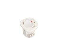 Emuca - Interruptor para empotrar D21x21, Plástico blanco, Plástico, 10 un