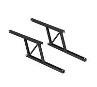 Emuca - Juego de 2 mecanismos elevables para mesas de centro, Bisagra de Mesa elevadora, permite elevar la mesa 135mm, Acero, Pintado negro