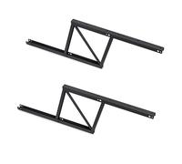 Emuca - Juego de 2 mecanismos elevables para mesas de centro, Bisagra de Mesa elevadora, permite elevar la mesa 192mm, Acero, Pintado negro