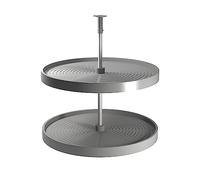 EMUCA - Juego de bandejas Circulares Shelvo para Mueble de Cocina, 800, Plástico Gris y Aluminio