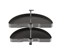 Emuca - Juego de bandejas giratorias Harmony 1/2 luna, Módulo ancho 800mm, Altura regulable, Acero y Madera, Gris antracita