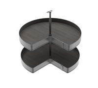 Emuca - Juego de bandejas giratorias Harmony 3/4, Módulo ancho 800mm, Altura regulable, Acero y Madera, Gris antracita