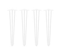 Emuca – Juego de cuatro patas de horquilla para mesa, 3 varillas, 710 mm, blanco, acero