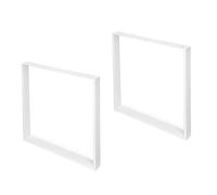 Emuca - Juego de dos patas rectangulares para mesa de comedor o escritorio, 800x720mm, Acero, Pintado blanco