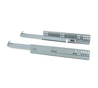 Emuca Juego de guías ocultas para cajones, sobre rodillos, 390 mm, extracción parcial, push, Cincado.