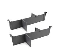 EMUCA - Juego de separadores de cajones Ajustables, Accesorios organizadores divisores para cajones, 600mm, Aluminio, Gris Antracita.