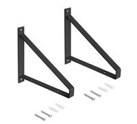 Emuca - Juego de soportes para estante de madera triangular en acero pintado negro