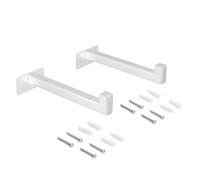 Emuca - Juego de soportes para estante de madera recto de tubo cuadrado, Acero, Pintado blanco