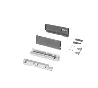 Emuca - Kit cajón para cocina o baño, altura 93mm, profundidad 270mm, 30 Kg, cierre suave, tableros no incluidos, Acero, Gris antracita