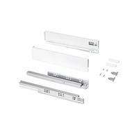 Emuca - Kit cajón para cocina o baño, altura 93mm, profundidad 450mm, 30 Kg, cierre suave, tableros no incluidos, Acero, Blanco