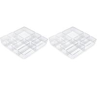 EMUCA - Kit de 10 Cubos organizadores para cajón, Plástico, Transparente (Paquete de 2)