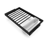 EMUCA - Kit de 7 Varillas pantalonero, 1 Bandeja Auxiliar y Bastidor de guías con Cierre Suave para armarios, Regulable, módulo 800mm, Negro Texturizado