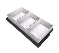 EMUCA - Kit de Bandeja, 3 cestos organizadores y Bastidor de guías con Cierre Suave para armarios, Regulable, módulo 900mm, Negro Texturizado