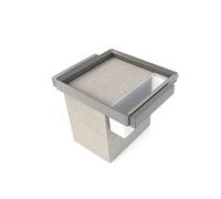 Emuca - Kit de bandeja auxiliar, cesto y bastidor regulable Quartz para armarios, guías de cierre suave y extracción total, Módulo 60cm, Acabado Titanio