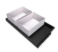 EMUCA - Kit de Bandeja para armarios, 2 cestos organizadores y Bastidor de guías con Cierre Suave, Regulable, módulo 800mm, Negro Texturizado