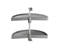 EMUCA - Kit de bandejas giratorias para Mueble de Cocina esquinero, bandejas giratorias 1/2 Luna de Ø750mm para modulo de 900mm, Gris