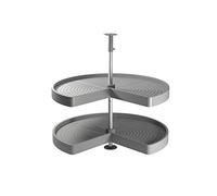 EMUCA - Kit de bandejas giratorias para Mueble de Cocina esquinero, bandejas giratorias 3/4 de Ø810mm para modulo de 900mm, Gris