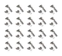 Emuca - Kit de bisagra codo X91 con cierre suave y suplemento Euro, Niquelado, Apertura 105º, Titanio, 20 ud.