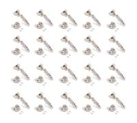 Emuca - Kit de bisagra codo X92N, atornillar, suplemento montaje mixto, Apertura 105º, Níquel satinado, 20 ud.