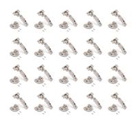 Emuca - Kit de bisagra recta X91 con cierre suave, apertura 105º y suplemento de montaje mixto, Niquelado, Acero, 20 ud.