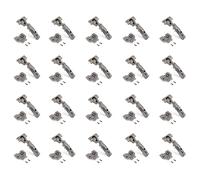 Emuca - Kit de bisagra recta X91 con cierre suave y suplemento, con suplemento Euro, Apertura 105º, Titanio, Acero, 20 ud.