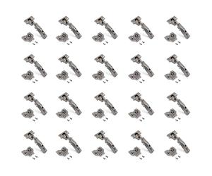 Emuca - Kit de bisagra recta X91 con cierre suave y suplemento, con suplemento Euro, Apertura 105º, Titanio, Acero, 20 ud.