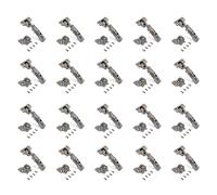 Emuca - Kit de bisagra recta X91N con suplemento, Suplemento atornillar, Apertura 105º, Titanio, Acero, 20 ud.