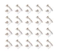 Emuca - Kit de bisagra recta X92N con suplemento, Suplemento atornillar, Ángulo apertura 105⁰, Niquelado, Acero, 20 ud.