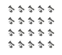 Emuca - Kit de bisagra súper codo X91 con cierre suave y suplemento para atornillar, Apertura 105º, titanio, Acero, 20 ud.