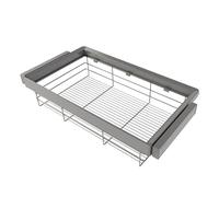 Emuca - Kit de cajón de alambre y bastidor regulable Quartz para armarios, guías de cierre suave y extracción total, Módulo 90cm, Acabado Titanio