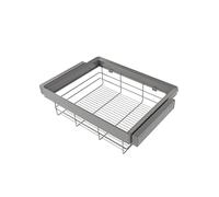 Emuca - Kit de cajón de alambre y bastidor regulable Quartz para armarios, guías de cierre suave y extracción total, Módulo 70cm, Acabado Titanio