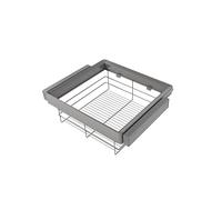 Emuca - Kit de cajón de alambre y bastidor regulable Quartz para armarios, guías de cierre suave y extracción total, Módulo 60cm, Acabado Titanio