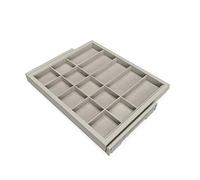 EMUCA - Kit de cajón Organizador y Bastidor de guías con Cierre Suave para Armario, Regulable, módulo 600mm, Gris Piedra