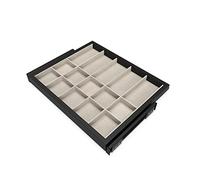 EMUCA - Kit de cajón Organizador y Bastidor de guías con Cierre Suave para Armario, Regulable, módulo 600mm, Negro Texturizado y Gris Piedra