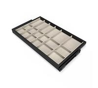 Emuca - Kit de cajón organizador y bastidor de guías con cierre suave para armario, regulable, módulo 800mm, Negro texturizado y gris piedra