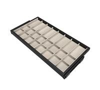 EMUCA - Kit de cajón Organizador y Bastidor de guías con Cierre Suave para Armario, Regulable, módulo 900mm, Negro Texturizado y Gris Piedra