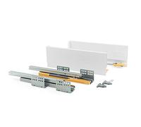 EMUCA - Kit de cajón para Cocina o baño con guias de extracción Total y Cierre Suave, Altura 105mm y Profundidad 500mm, Gris Antracita