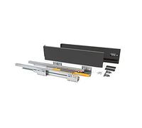 Emuca - Kit de cajón para Cocina o baño con guias de extracción Total y Cierre Suave, Altura 138mm y Profundidad 400mm, Gris Antracita
