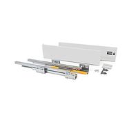 Emuca - Kit de cajón para cocina o baño con guias de extracción total y cierre suave, altura 138mm y profundidad 300mm, Blanco