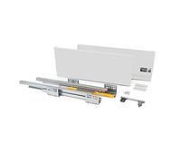 Emuca – Kit de cajón para cocina/baño, guías extracción total, cierre suave, 185×400 mm, Blanco