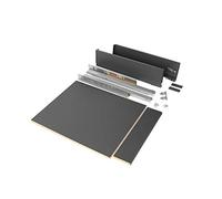 Emuca - Kit de cajón para cocina o baño con tableros incluidos y guias de extracción total con cierre suave, altura 93 mm para módulo 450 mm y profundidad 500 mm, Gris Antracita
