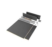 Emuca - Kit de cajón para cocina o baño con tableros incluidos y guias de extracción total con cierre suave, altura 93 mm para módulo 600 mm y profundidad 500 mm, Gris Antracita.