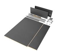 Emuca - Kit de cajón para cocina o baño con tableros incluidos y guias de extracción total con cierre suave, altura 178 mm para módulo 900 mm y profundidad 500 mm, Gris Antracita.