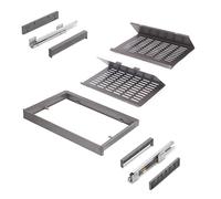 Emuca - Kit de cajón zapatero extraíble para armarios, anchura regulable, módulo 600mm, Acero, aluminio y plástico, Titanio