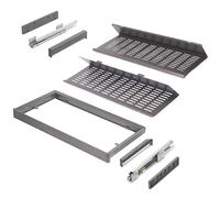 Emuca - Kit de cajón zapatero extraíble para armarios , anchura regulable, módulo 900mm, Acero, aluminio y plástico, Titanio