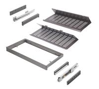 Emuca - Kit de cajón zapatero extraíble para armarios Quartz, regulable, módulo 800mm, Acero, aluminio y plástico, Titanio