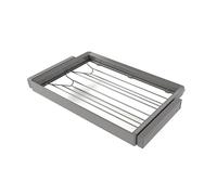Emuca - Kit de cajón zapatero y bastidor regulable Quartz para armarios, guías de cierre suave y extracción total, Módulo 80cm, Acabado Titanio