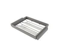 Emuca - Kit de cajón zapatero y bastidor regulable Quartz para armarios, guías de cierre suave y extracción total, Módulo 70cm, Acabado Titanio