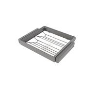 Emuca - Kit de cajón zapatero y bastidor regulable Quartz para armarios, guías de cierre suave y extracción total, Módulo 60cm, Acabado Titanio